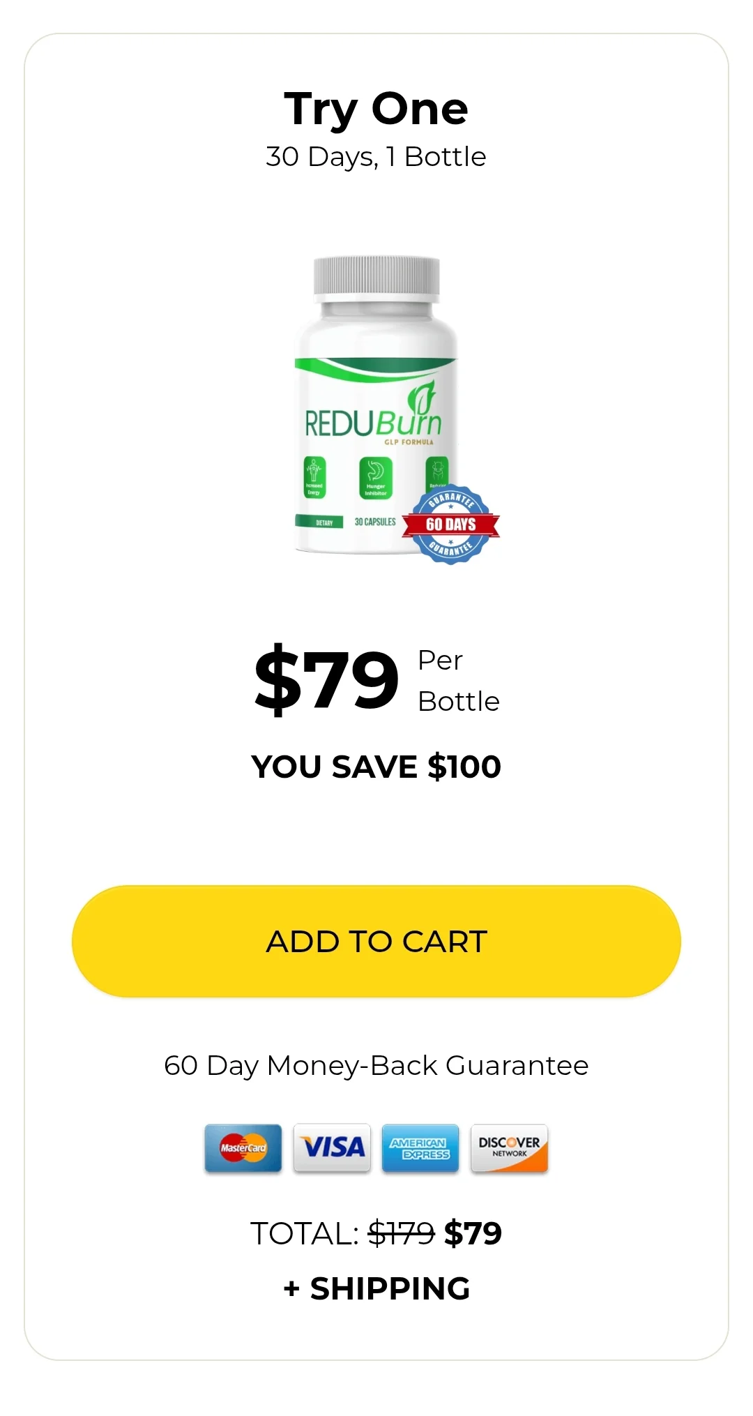 ReduBurn™ 1 bottle pricing